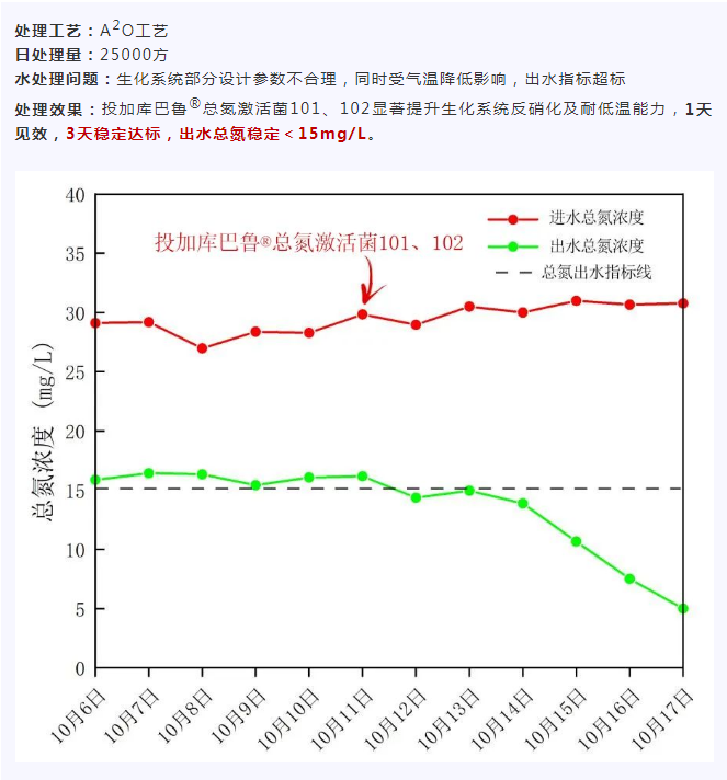 低溫菌應(yīng)用案例-吉安市某生活污水廠廢水總氮項目